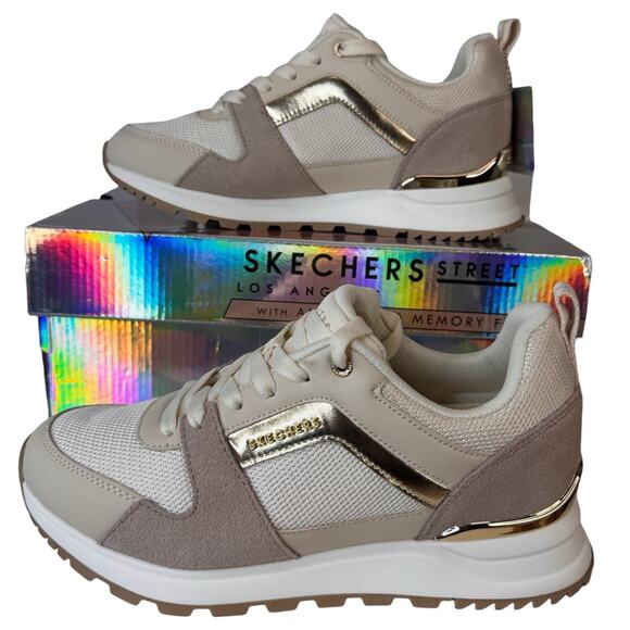 Skechers Womens Runway Posh Gal 177456 White Running Shoes Sneakers Size 7 - Picture 1 of 9